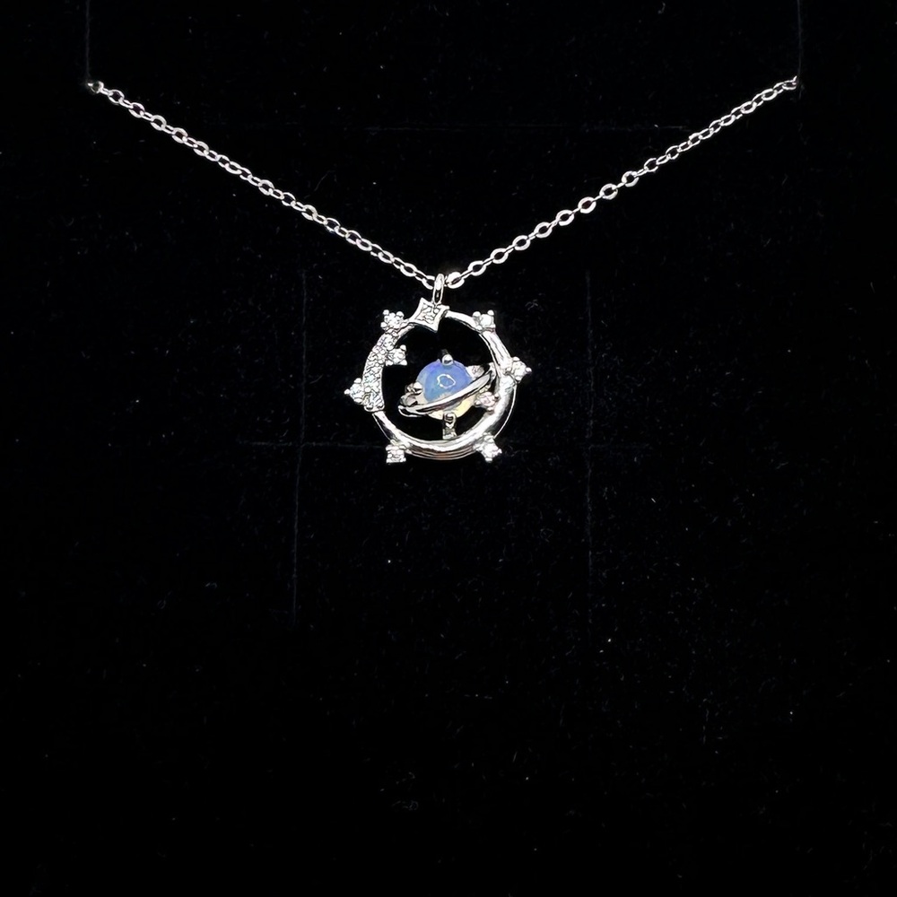 Natural moonstone planet pendant s925